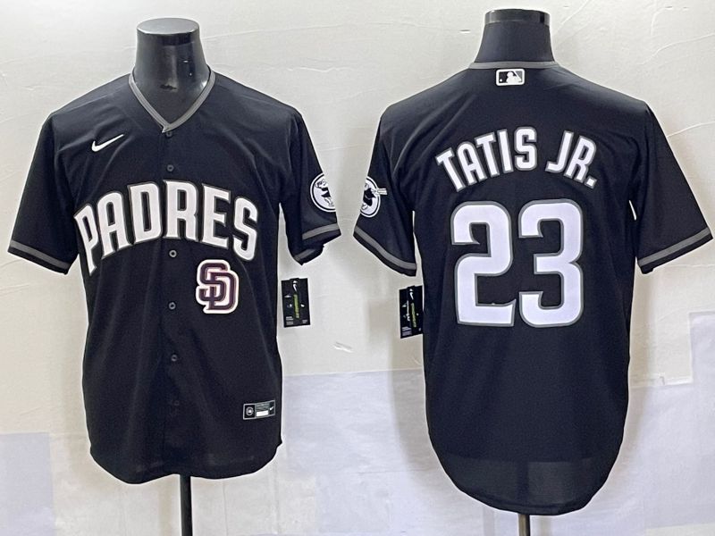 Men 2025 San Diego Padres #23 Tatis jr Black Game Nike MLB Jersey style 7039